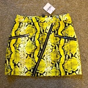Forever 21 Yellow Snakeskin Skirt